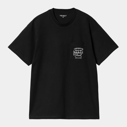 T Shirt Carhartt Wip FRAGMENTS POCKET S/S TEE Black White