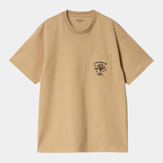 T Shirt Carhartt Wip FRAGMENTS POCKET S/S TEE Dusty H Brown Black — Carhartt WIP