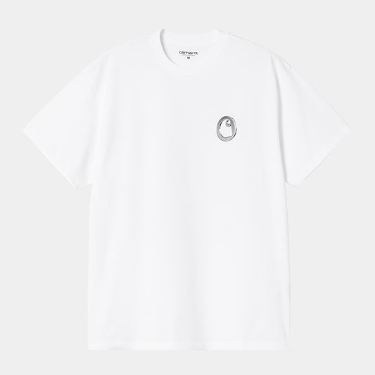 LINKED CHARMS S/S TEE White Silver