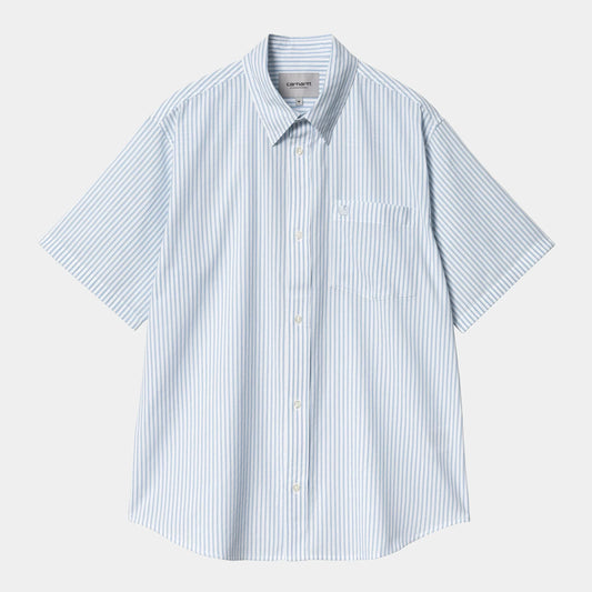 Chemise Carhartt Wip PHELPS S/S SHIRT Blue Bird