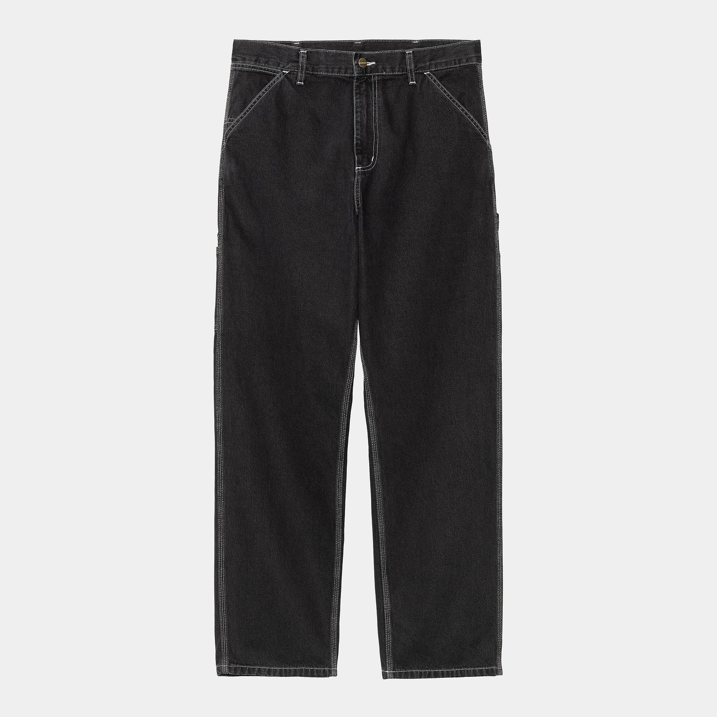 Jean Carhartt Wip SINGLE KNEE PANT Black Stone Wash Heart