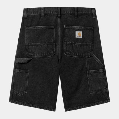 Short Carhartt Wip SINGLE KNEE SHORT Black Stone Washed