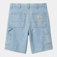 Short Carhartt Wip SINGLE KNEE SHORT Blue Heavy Stone Bleached