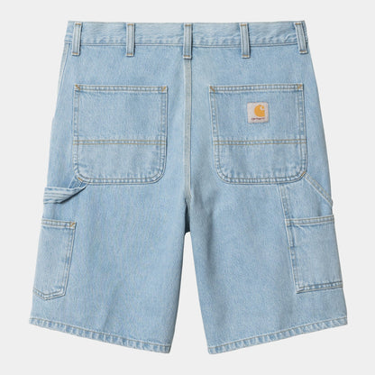 Short Carhartt Wip SINGLE KNEE SHORT Blue Heavy Stone Bleached