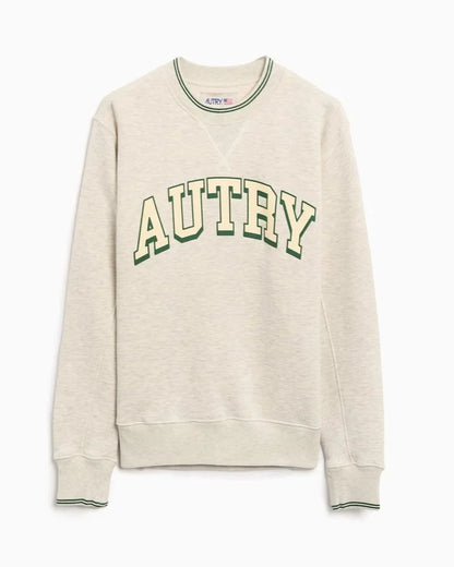 Sweatshirt Autry CREWNECK MAIN MAN Gris – Vue de face.