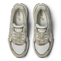 Uptown Asics GEL NYC 2.0 white and feather grey suede and mesh running shoes.