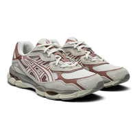 Uptown Asics GEL NYC sneakers in cream and umeboshi with mesh and suede layered upper and cushioned GEL sole
