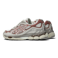 Uptown Asics GEL NYC sneakers in cream and umeboshi with mesh and suede upper and GEL cushioned sole