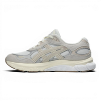 Uptown Asics GEL NYC 2.0 white and cream suede and mesh running shoes.