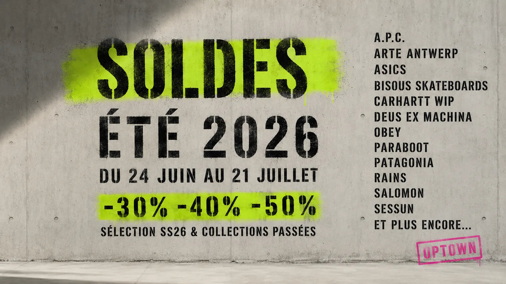 Soldes Uptown Store - Jusqu'à -50% sur toute la collection mode