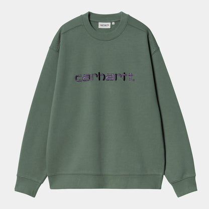 W CARHARTT SWEAT Duck Green Aura