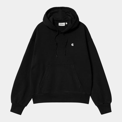 W HOODED CASEY SWEAT Black silver