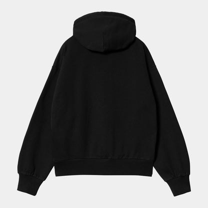 W HOODED CASEY SWEAT Black silver