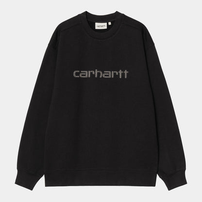 W RIVET SCRIPT SWEAT Black silver