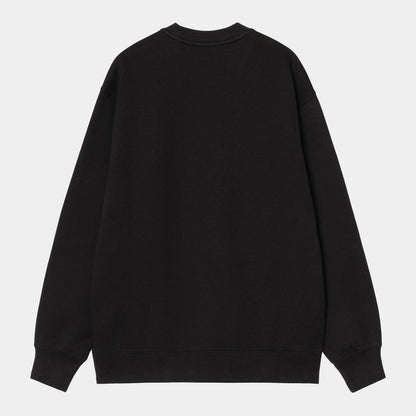 W RIVET SCRIPT SWEAT Black silver